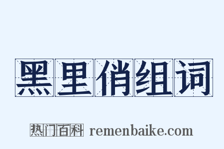 黑里俏组词是什么意思的图片